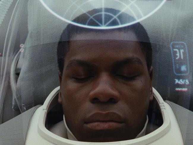 New player John Boyega returns as Finn in The Last Jedi.