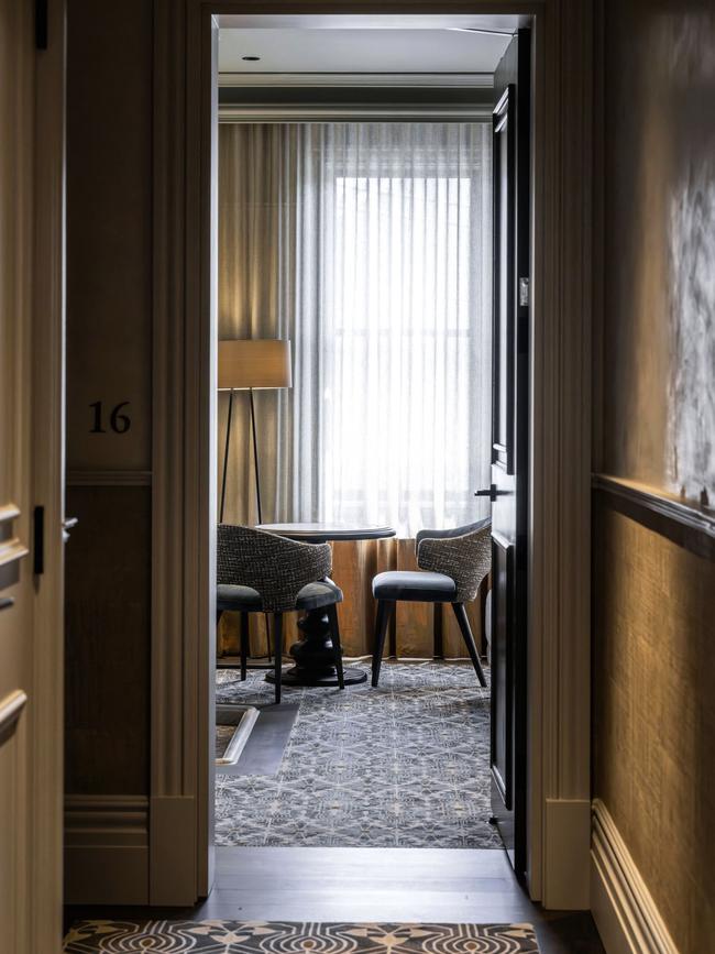 The interiors of the hotel were designed by Belinda Chippindale and Dimity Chitty of Sydney’s Studio Aquilo. Picture: Christopher Pearce.