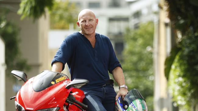 Chef Matt Moran with his Ducati motorbike .Picture: John Appleyard