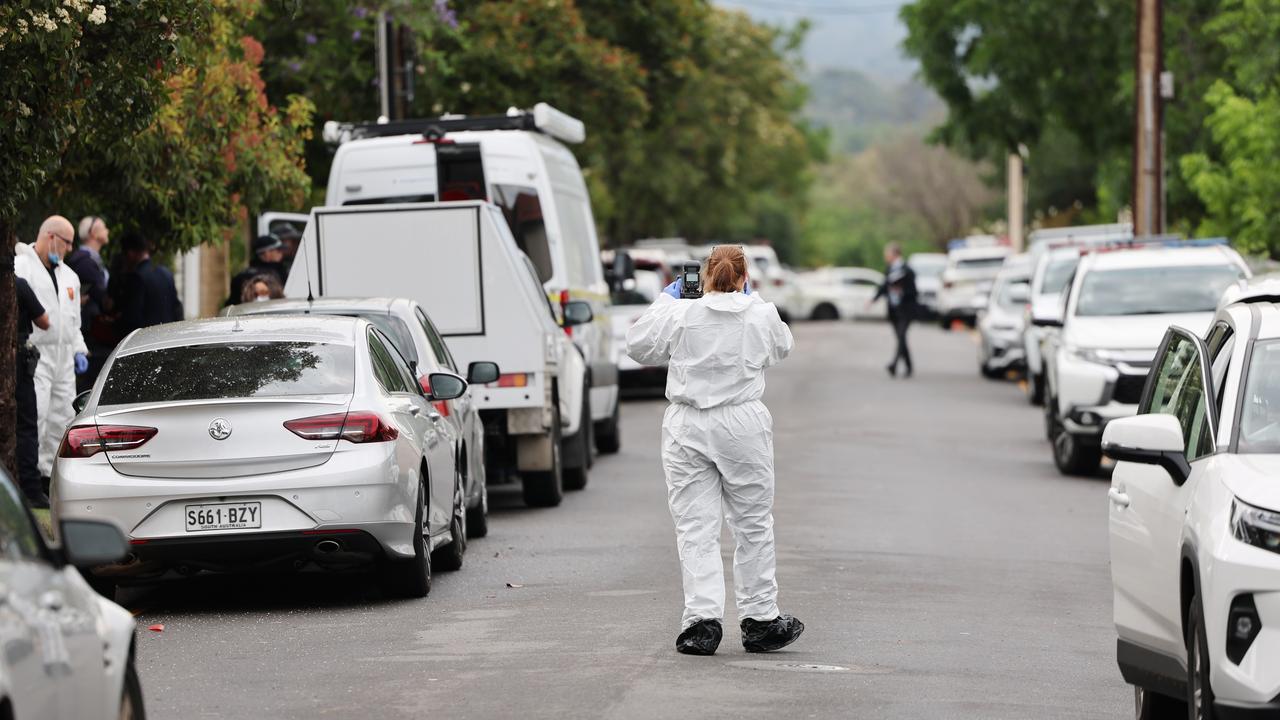 James Street in Gilberton is closed with police finding a man at his home with serious injuries. The victim, a man in his 60s, was taken to the RAH for treatment. Picture: NCA NewsWire / David Mariuz