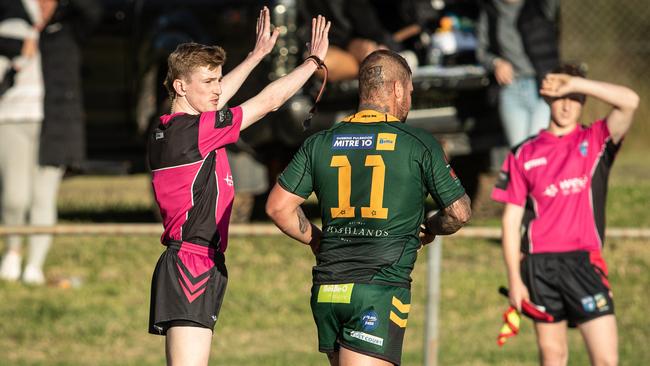 Mittagong’s Liam Cassidy is sent to the sin bin. Pics by Julian Andrews.