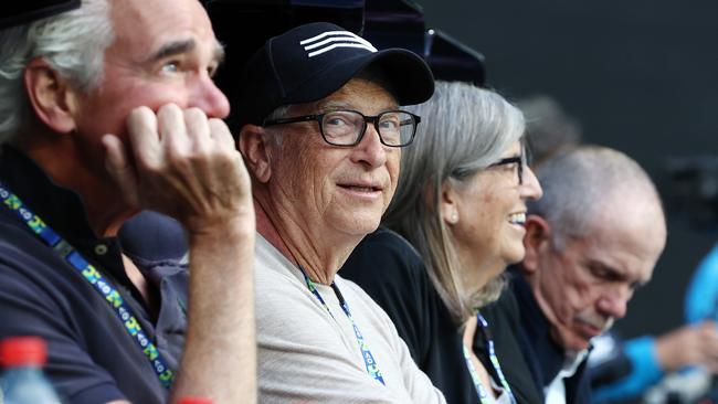 Bill Gates watches on during the women’s semi-final. Picture: Michael Klein