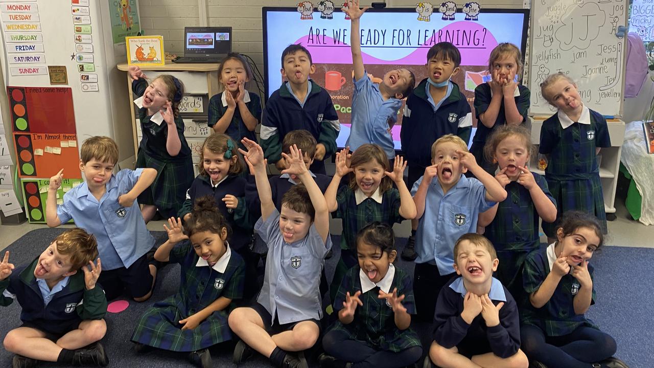 St Ignatius Primary School Prep White: Back row: Poppy, Mia, Lucas, Ryan, Marston, Thelma and Mia. Middle row: Joe, Bella, George, Alessia, Patrick and Wynte. Front row: Archie, Charlotte, Robert, Joanne, Tom and Kiana. PHOTO: Penelope Pelecas