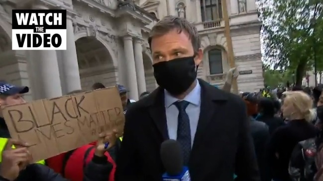 Aussie reporter ‘ambushed’ in London during live cross (Nine News)