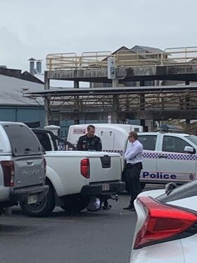 A man was arrested this afternoon next to the ANZ bank in the Rockhampton CBD