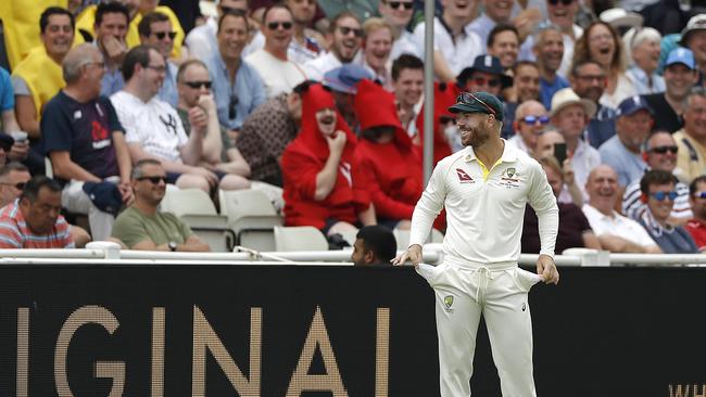 David Warner empties his pockets. Picture: Ryan Pierse/Getty Images