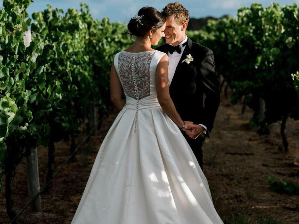 Rohan Dennis and Melissa Hoskins on their wedding day.