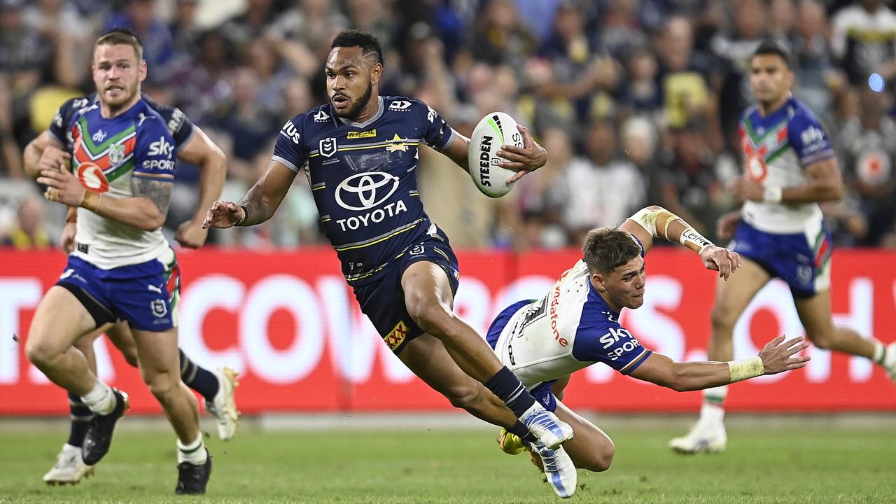 Hamiso Tabuai-Fidow cut loose against the Warriors. Picture: Ian Hitchcock/Getty Images