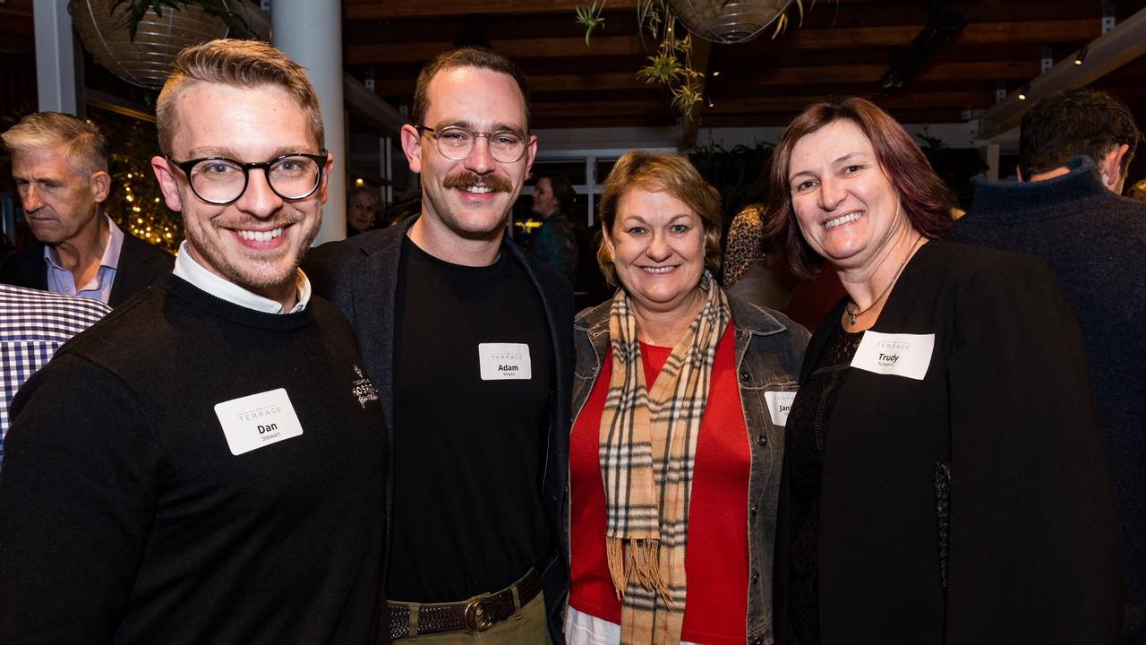 At the launch of the Terrace restaurant and outdoor space at the Southern Hotel are (from left) Dan Stewart, Adam Mayes, Janita Mayes and Trudy Scherwin.