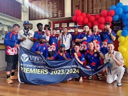 Altona Roosters celebrates its VTCA Division 2 premiership.