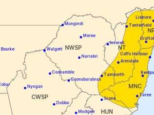 A storm warning for heavy rainfall has been issued for parts of the Northern Rivers.