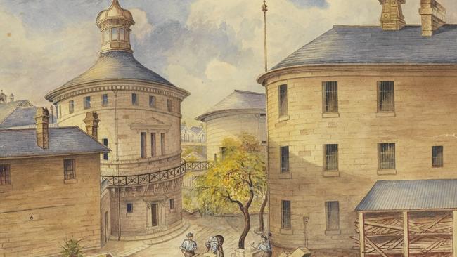 Darlinghurst Gaol, 1891 in a watercolour by H.L. Bertrand. Picture: State Library of NSW