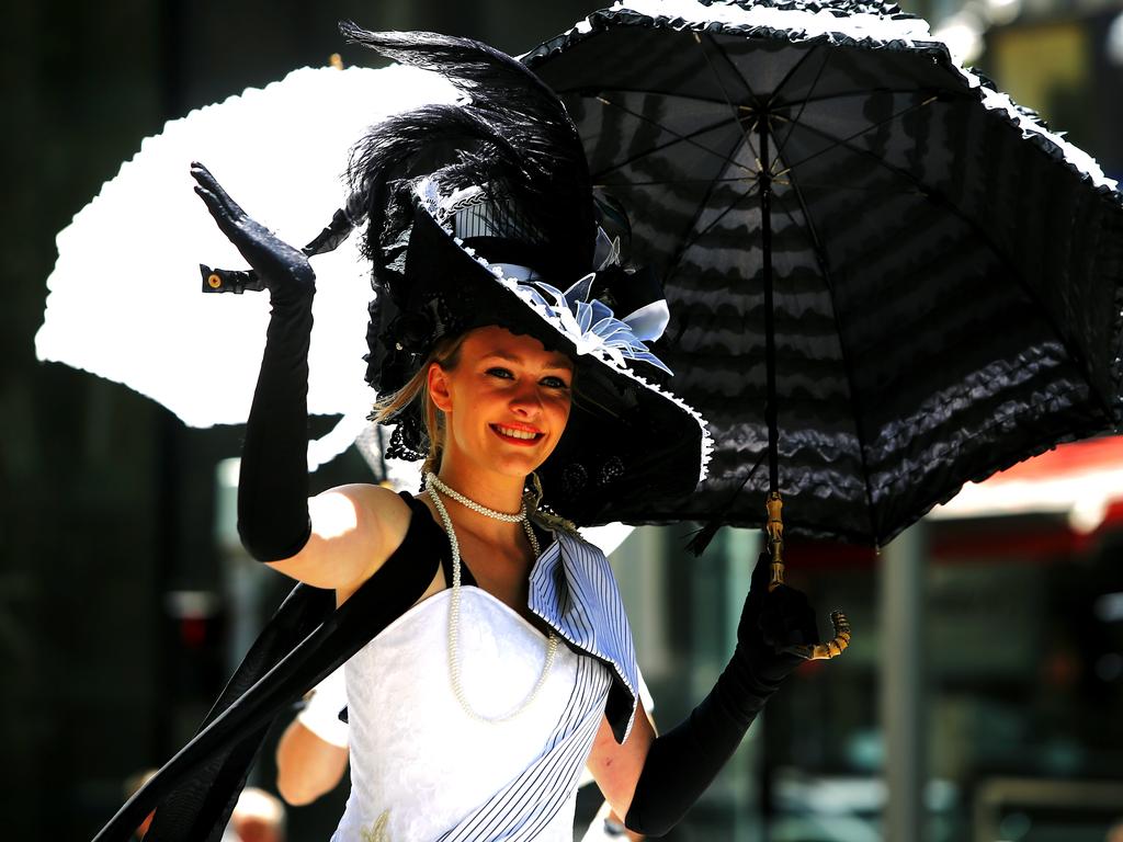 The Emirates Melbourne Cup Parade down Swanson Street. Picture: Bradley Hunter