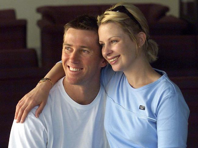 Glenn McGrath with his late wife Jane. Pic Brett Costello.