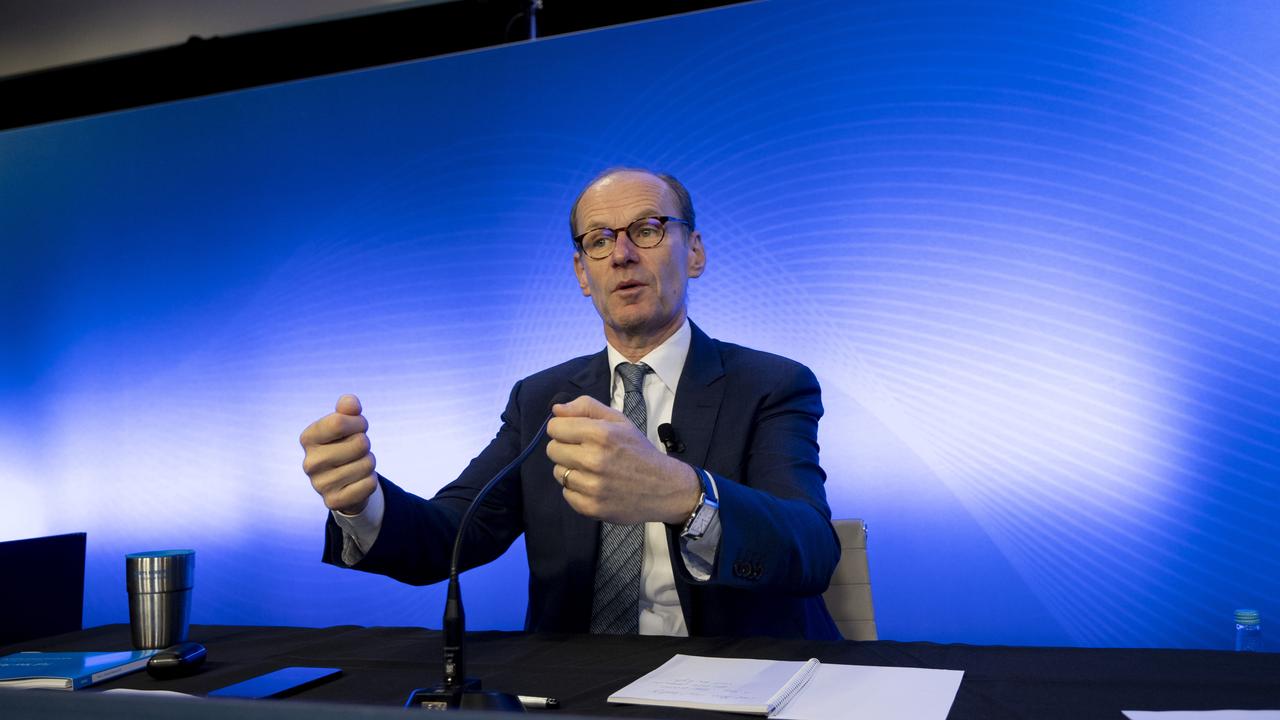 ANZ boss Shayne Elliott has warned of a ‘testing’ six months ahead for the economy as cost-of-living pressures bite after the bank reported a jump in annual cash profit. Picture: Arsineh Houspian.