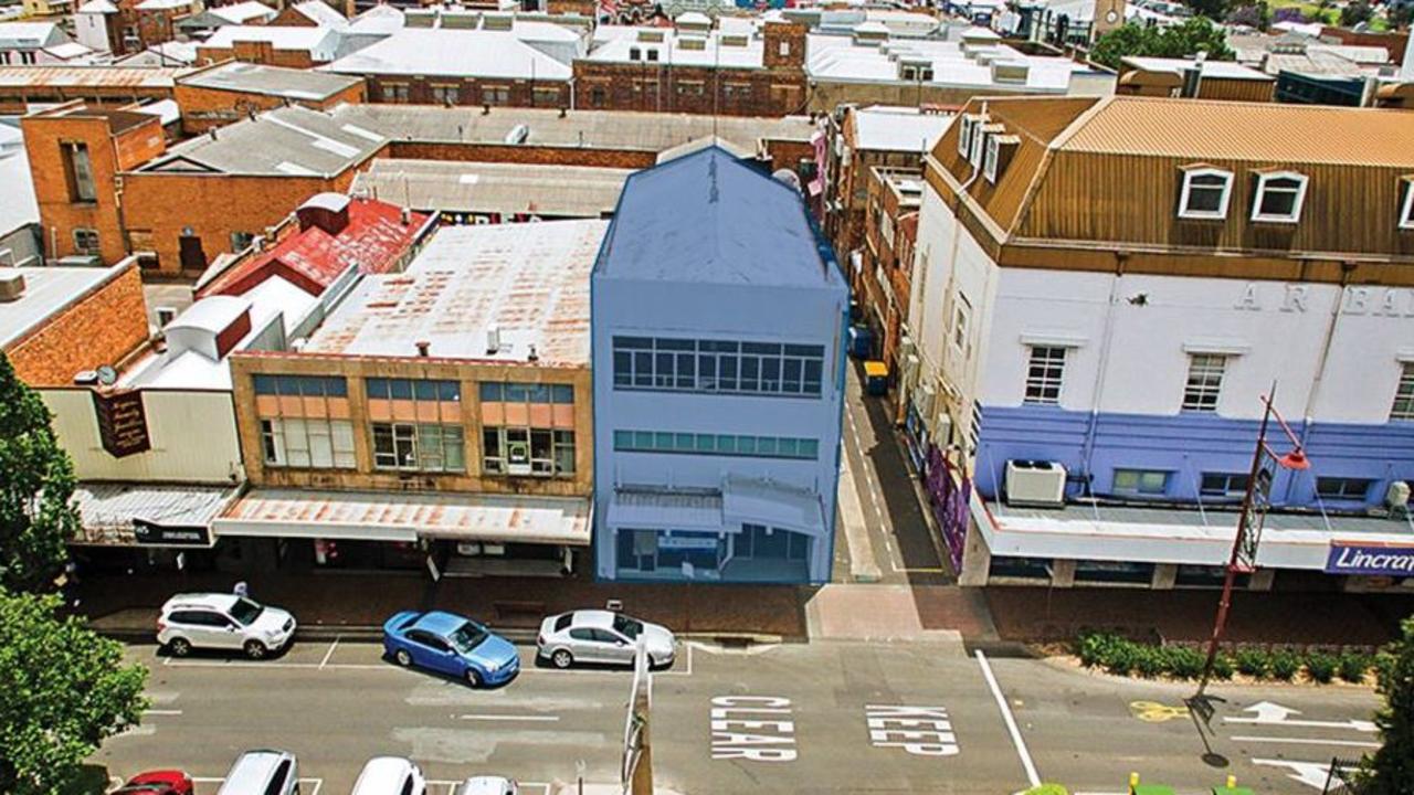 SOLD: A New South Wales businessman has snapped up a Toowoomba CBD building (highlighted blue), with a plan to set up a new business and possibly develop the top floor as accommodation.