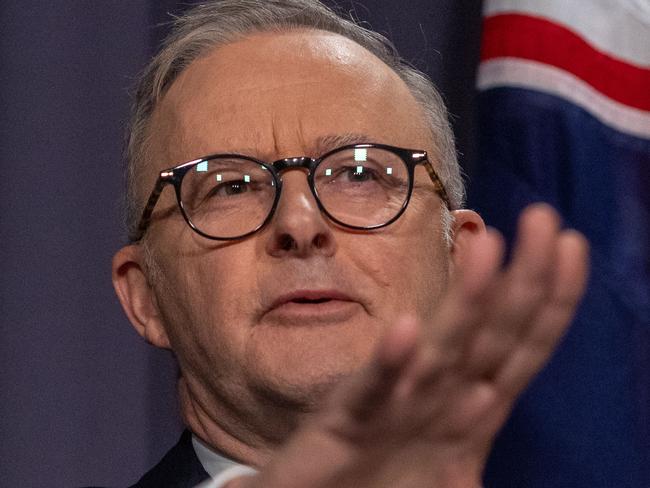 CANBERRA, AUSTRALIA - NewsWire Photos MARCH 27, 2023: Prime Minister, Anthony Albanese with the Minister for Climate Change and Energy, Chris Bowen spoke to the media during press a conference in Parliament House in Canberra. Picture: NCA NewsWire / Gary Ramage