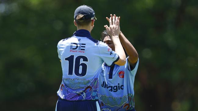 Sairam Patil celebrating a wicket. Picture: Michael Gorton