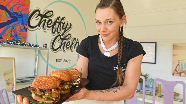 Michelle Lowe at Cheffy Chelby’s in Port Noarlunga in 2020. Picture: Tom Huntley