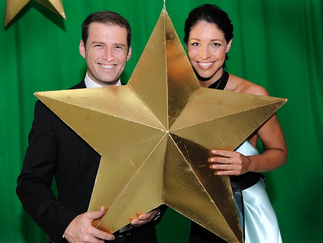 <p>Karl Stefanovic and Giaan Rooney hosted the Starry Starry Night charity ball in 2008. Picture: Jon Hargest</p>