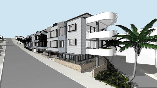 An artist's impression of the "Bathers Collaroy" redevelopment at Collaroy, looking west on Alexander St. Picture: HCAP Developments