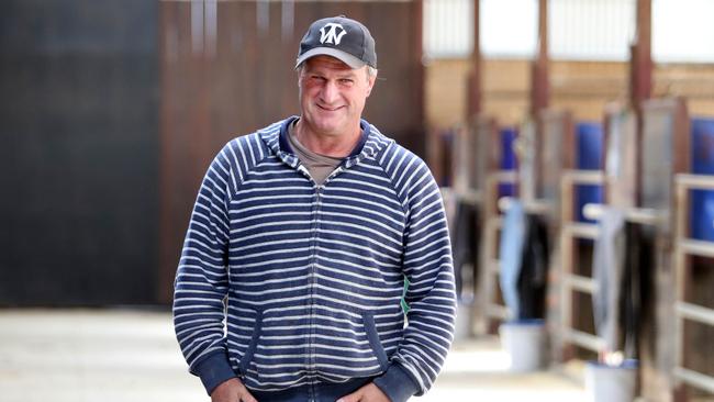 Darren Weir at his former stables in Ballarat in 2016. Picture: Aaron Francis