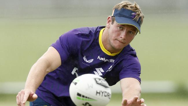 Harry Grant at a Melbourne Storm NRL training session.