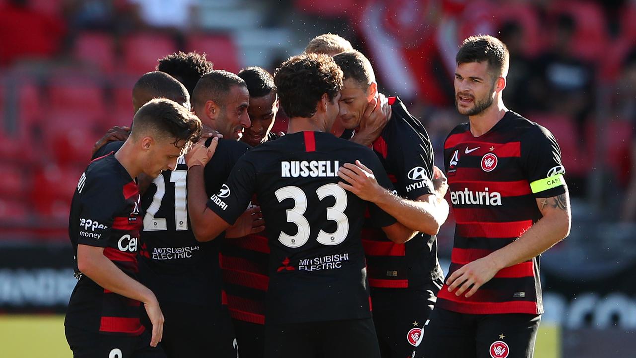 Tarek Elrich of the Wanderers celebrates. (Photo by Cameron Spencer/Getty Images)