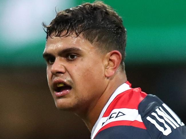 Roosters' Latrell Mitchell during during NRL match Sydney Roosters v Canterbury Bulldogs at the SCG. Picture. Phil Hillyard