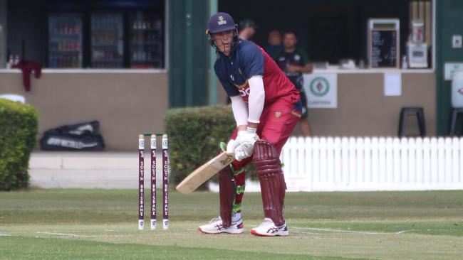 Premier cricket first grade action between South Brisbane and UQ. 17 September, 2023.