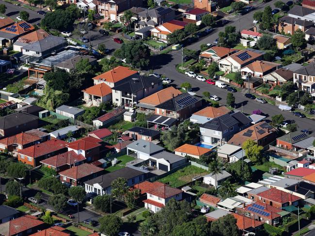 *FILE PIX* Editorial generic stock aerial view image highlighting the Housing Market in Australia after the Reserve Bank of Australia (RBA) cut interest rates for the first time in over four years. Picture: NewsWire / Gaye Gerard