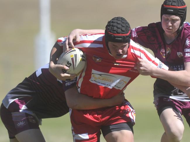 Rebels U/14's take on Casino in the junior rugby league semi-finals at McKittrick Park.