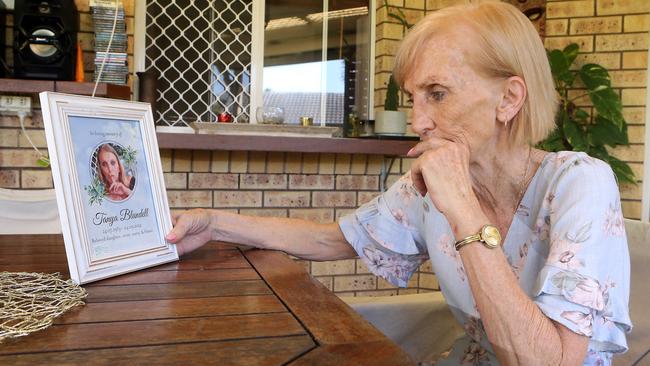 Chris Blundell with a portrait on her late daughter Tanya. Picture: Richard Gosling.