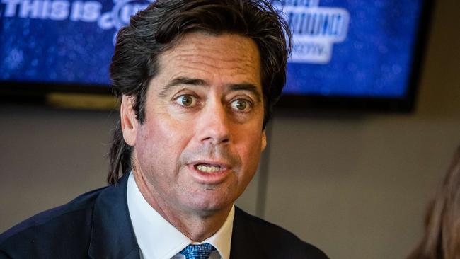 Gillon McLachlan confirmed the AFL would be actively involved in raising the money to build a state-of-the-art stadium. Picture: Tom Huntley