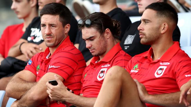 Dragons five-eighth Corey Norman (right) is objecting to his $20,000 fine and one-game suspension. Picture: Brendon Thorne/Getty Images