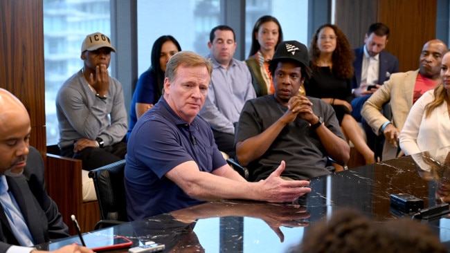 NFL Commissioner Roger Goodell and Jay-Z have partnered up to promote the NFL's "Inspire Change" campaign to achieve social justice. Picture: Getty Images