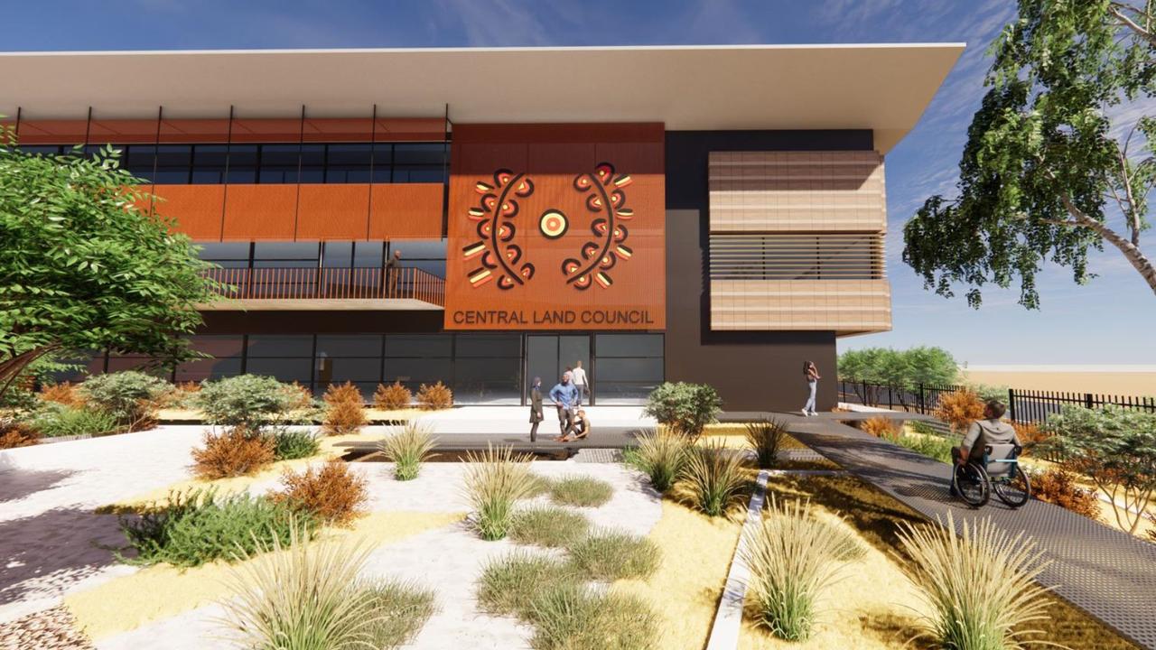 An artist’s impression of the new Central Land Council entry for their Alice Springs headquarters.