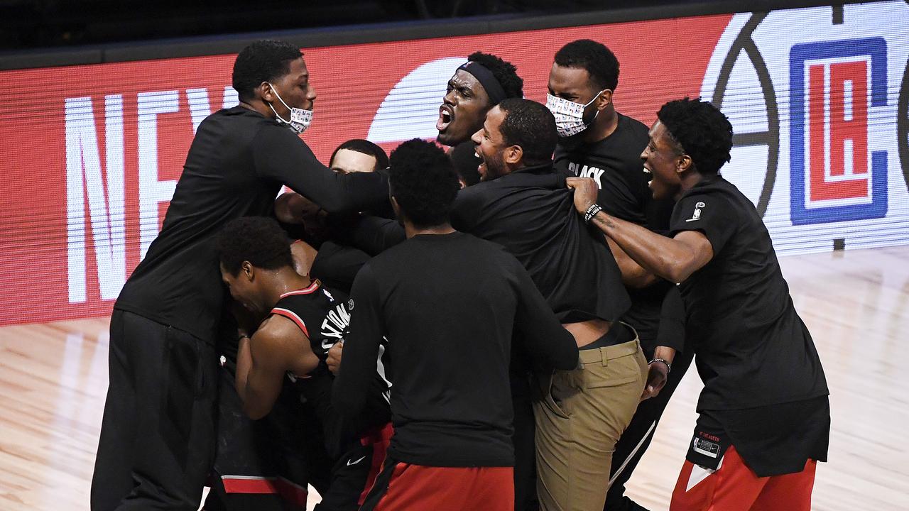 A stunning three-point buzzer-beater from OG Anunoby has kept the Toronto Raptors alive.