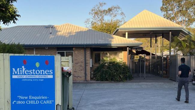 Parents come to collect children from Milestones Early Learning Centre at Keperra. Picture: Liam Kidston