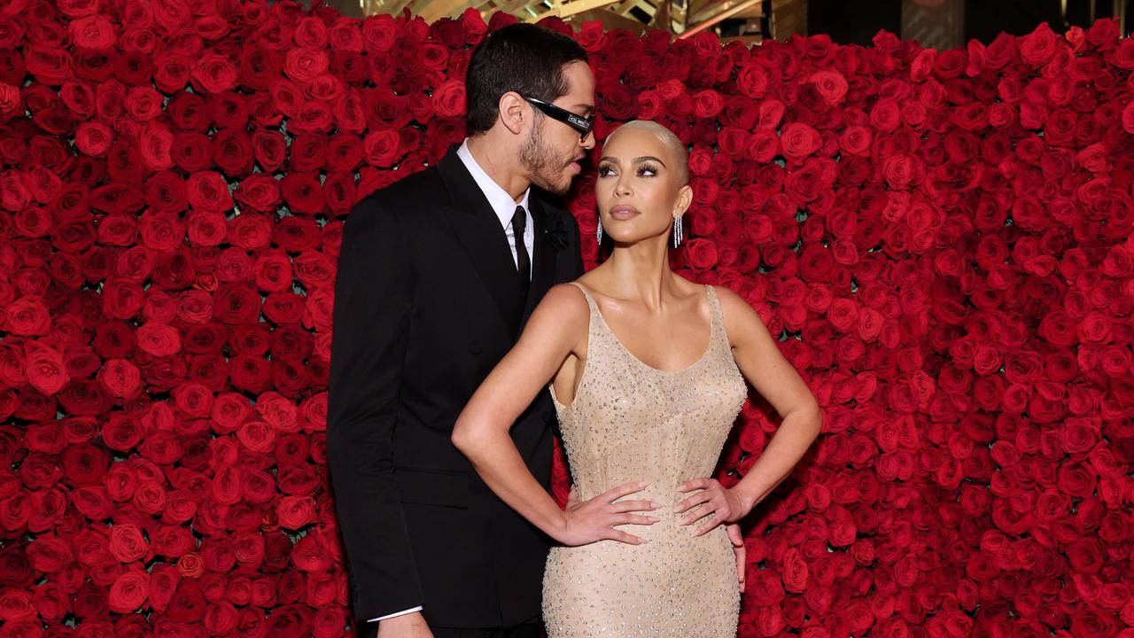 Kardashian posed with boyfriend Pete Davidson on the red carpet at the Met Gala. Picture: Cindy Ord/MG22/Getty Images for The Met Museum/Vogue