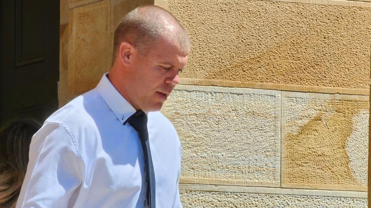 Plumber Bradley Robert Rashleigh, 31 from Morphett Vale, leaves the Adelaide Magistrates Court. Picture: Leah Smith