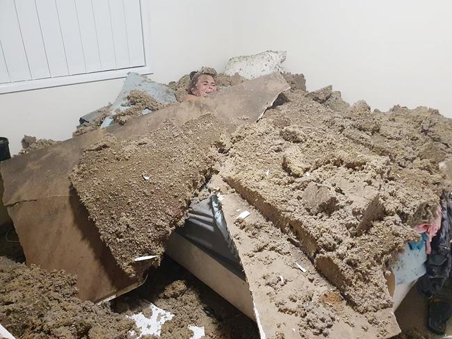 Melissa Ware sustained multiple injuries after a ceiling collapsed. Picture: Supplied