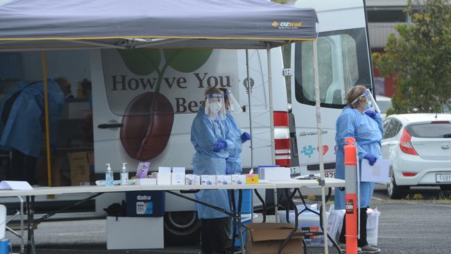 A QML Pathology drive-through Covid-19 testing clinic was set up at the Cavanbah Centre on Ewingsdale Road, in Byron Bay, after fragments of the virus were detected through the sewerage monitoring program. Friday, July 23, 2021. Picture: Liana Boss