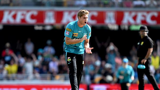 Spencer Johnson was happy with first season as a Brisbane Heat player. Picture: Bradley Kanaris/Getty Images