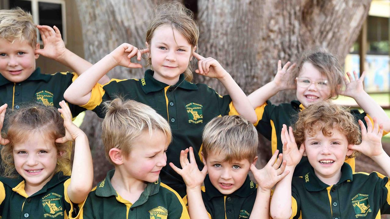 My First Year: Coolabunia State School Prep Stars, (back) Margo, Henry, Mellody, Isabella. (front) Amelia, Ellianna, Abigail, D-Jay, Lewis, Patrick. Picture: Patrick Woods.