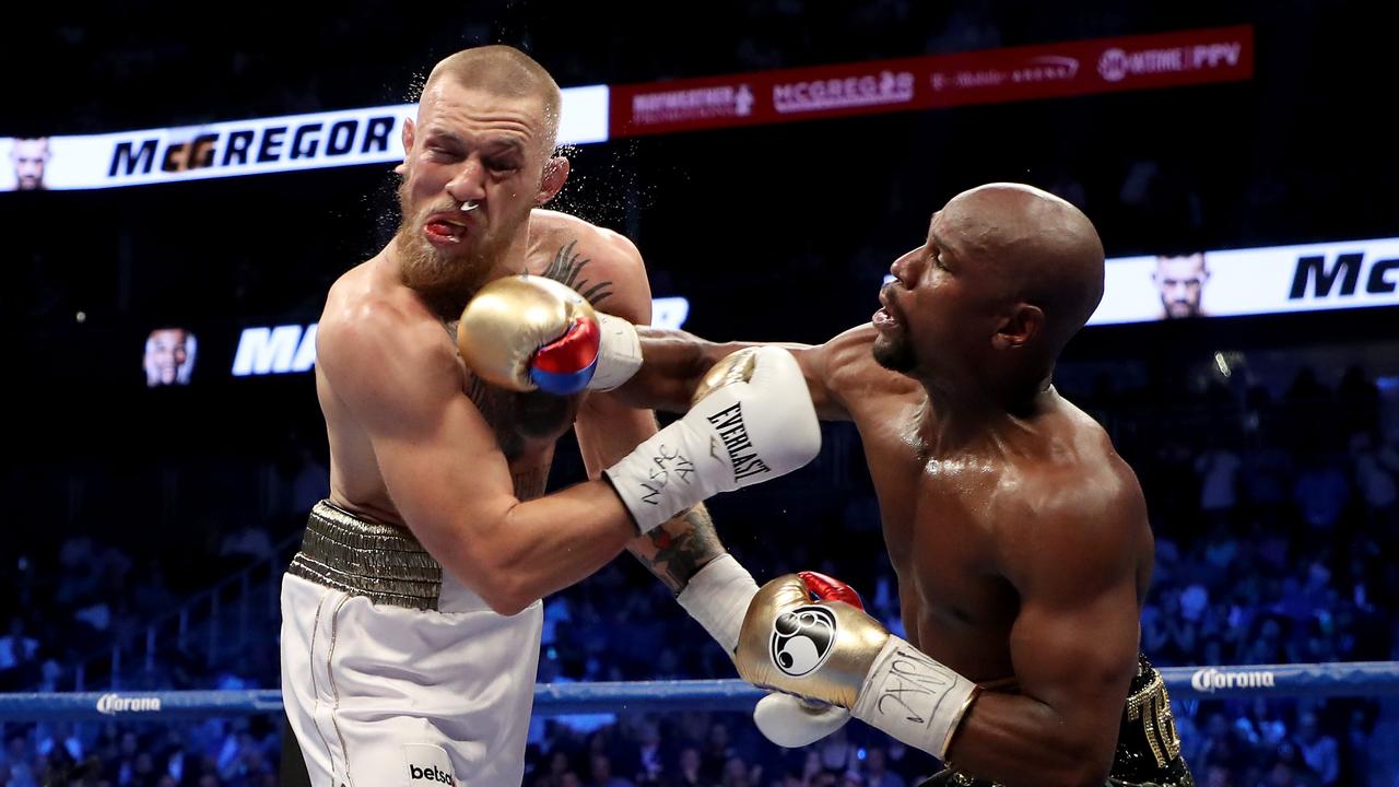 Conor McGregor and Floyd Mayweather fight in 2017.