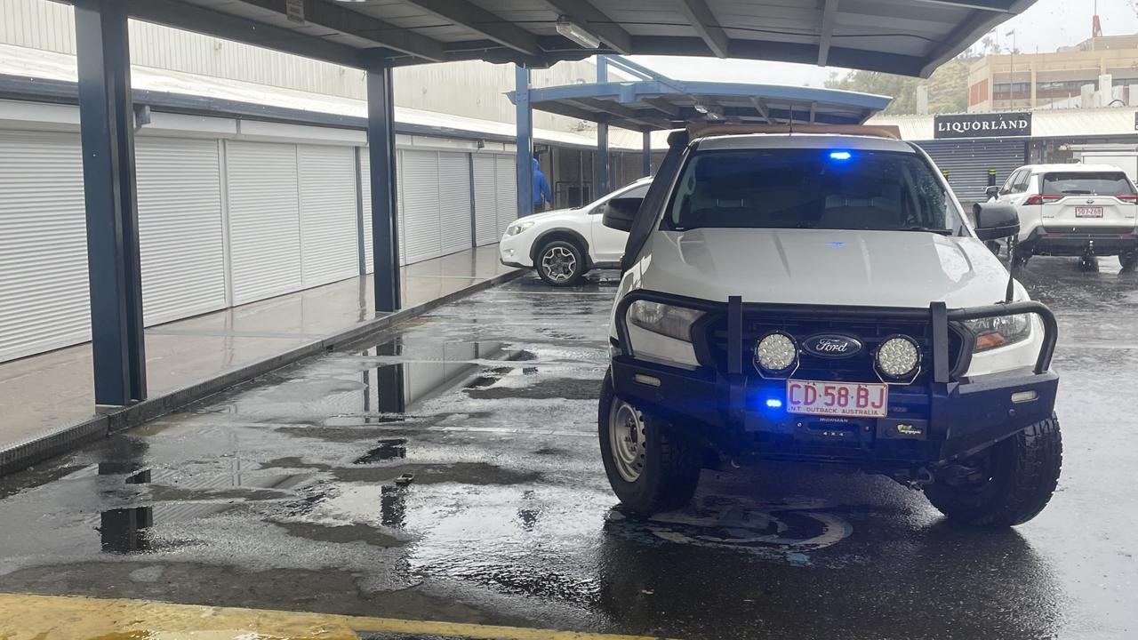 Emergency services cordoned off the Alice Springs Coles as a crime scene on Tuesday May 27. Picture: Gera Kazakov