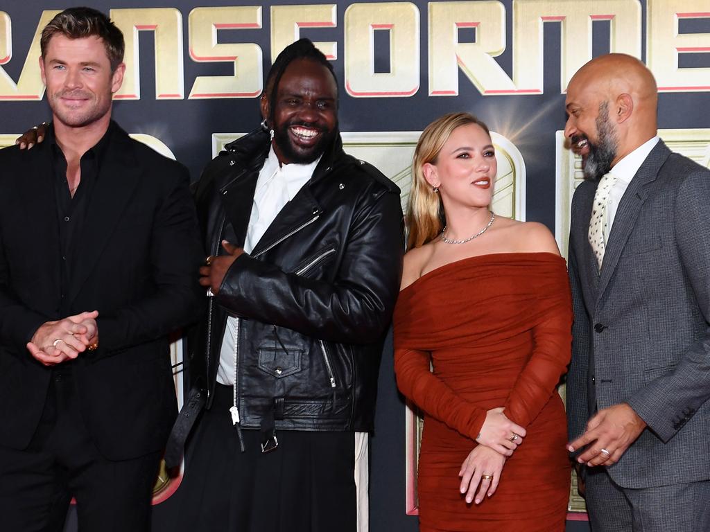 Here’s what other celebs got up to this week... Aussie star Chris Hemsworth, Brian Tyree Henry, Scarlett Johansson and Keegan-Michael Key pose on the red carpet at the European premiere of Transformers One in London. Picture: Joe Maher/Getty Images