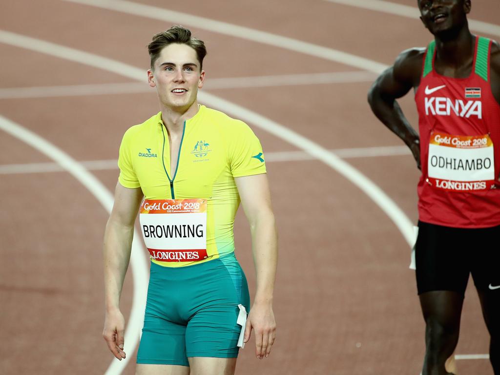 Rohan Browning at the 2018 Commonwealth Games, where he failed to qualify for the men’s 100m final.