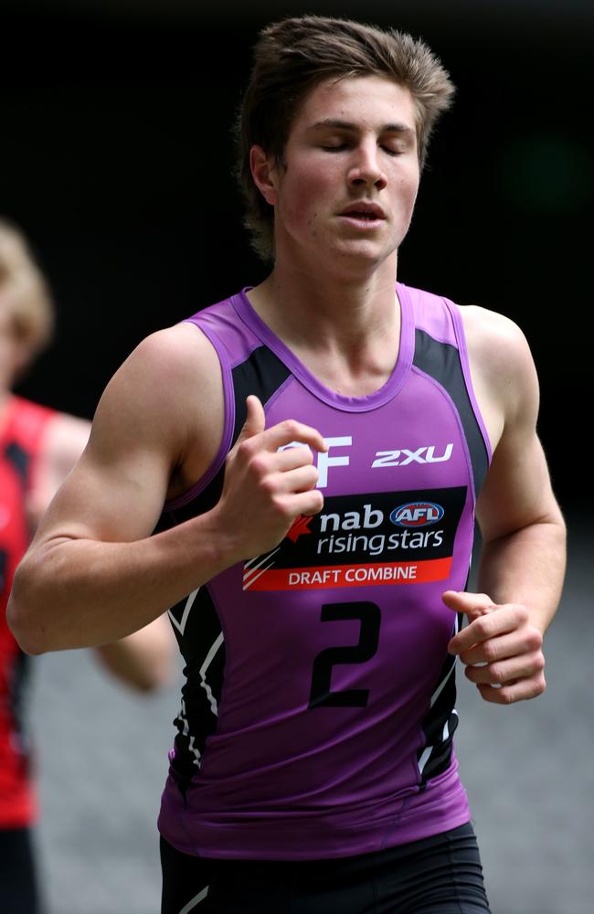 Liam Baker in action at the 2016 draft combine. Picture: Mark Dadswell